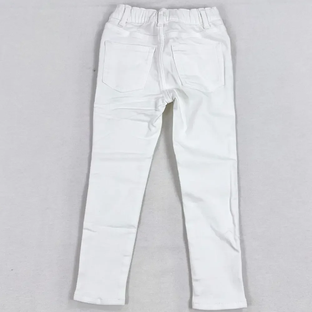 J Crew Crewcuts Jean Girls Colored Runaround Skinny Size 5 White